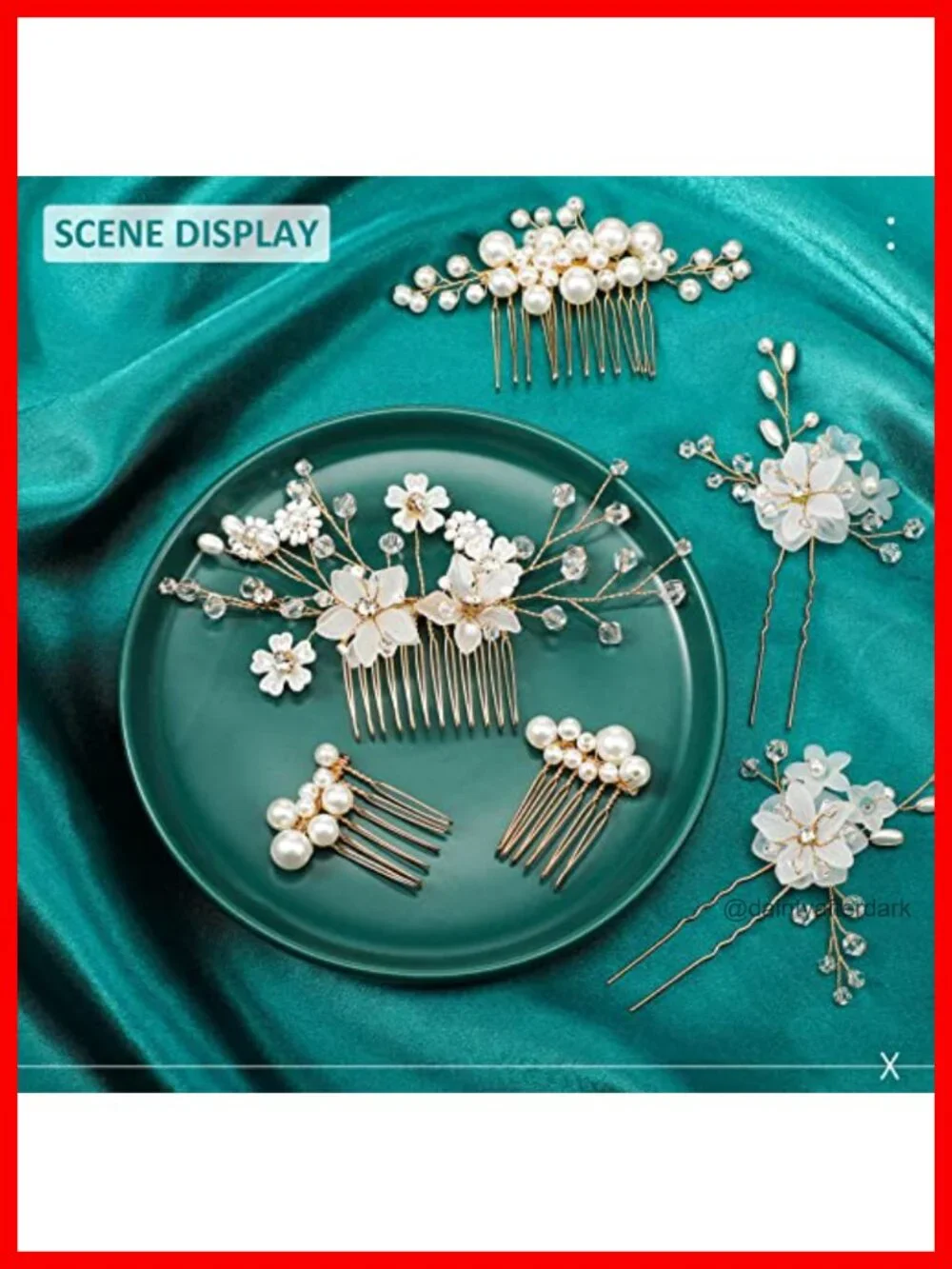 40 Piece Bridal Hair Accessories Set Pearl Rhinestone Hair Pins Combs